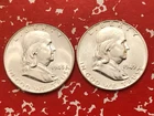 1948 And 1949 Franklin Half Dollars BU Very Nice Coins