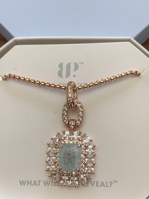 Bomb Party Necklace NK73304 Sparks In The Sky Aqua Ice Crystal Rose Gold 