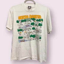 VTG 1988 Screen Stars Best North Dakota Graphic T-shirt - Size L