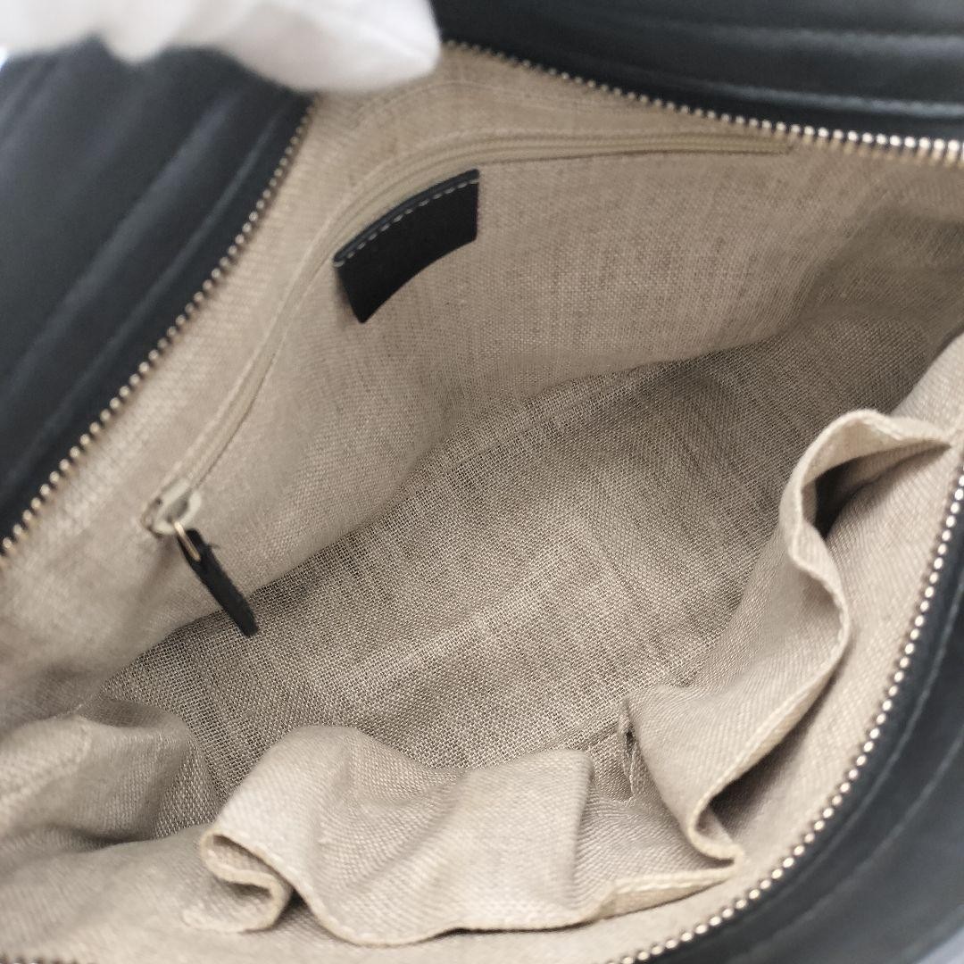 GUCCI 2Way Leather Tote Bag Black Micro GG Authentic Excellent Condition thumbnail 9