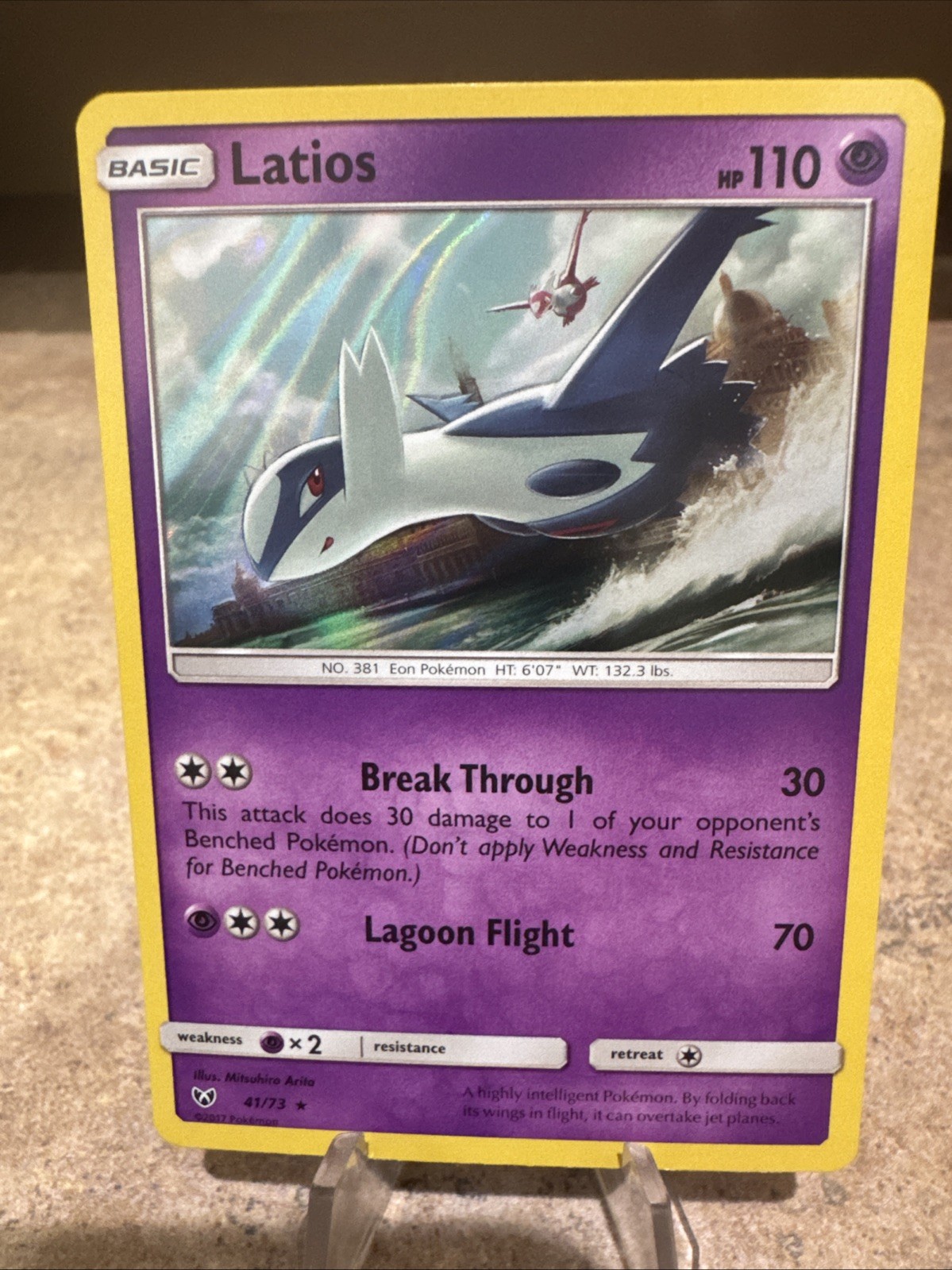 Latios 41/73 Shining Legends Rare Holo Pokemon Card NM