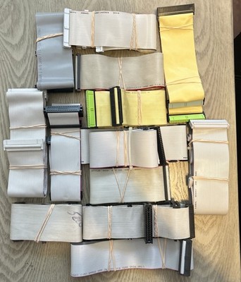 Lot (15) IDE Hard Drive FDD Floppy Disk Drive Cables, Ribbon Cables!