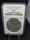 2012-S American Silver Eagle | NGC MS70 | Early Releases | BU-San Francisco Mint