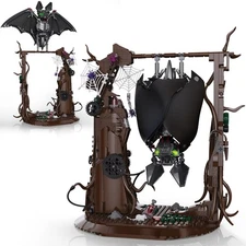 Ideas Bat Animal Building Set, MOC Creative Bat Bird Model Kit Standing and H...
