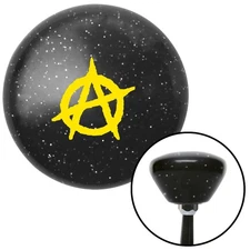 Yellow Anarchy Black Retro Metal Flake Shift Knob w/ M16x1.5 Insert Shifter
