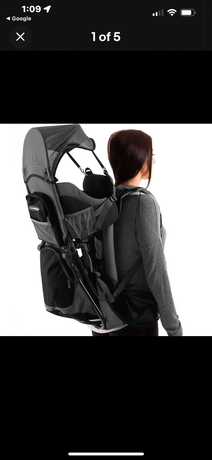 Luvdbaby Hiking Baby Carrier Backpack - Comfortable Toddler/Baby Black/Grey