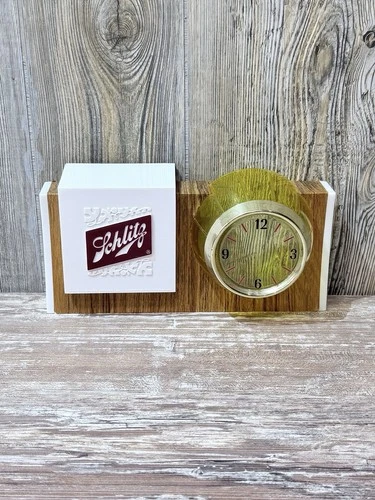 Vtg 1965 Schlitz Beer Rotating Barrel Cash Register Lighted Clock Sign Face Only