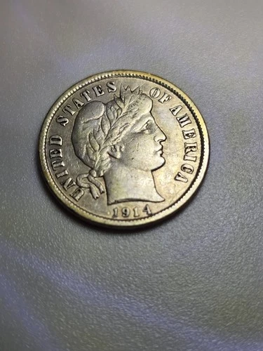 1914-D 10C Barber Dime Extremely Nice