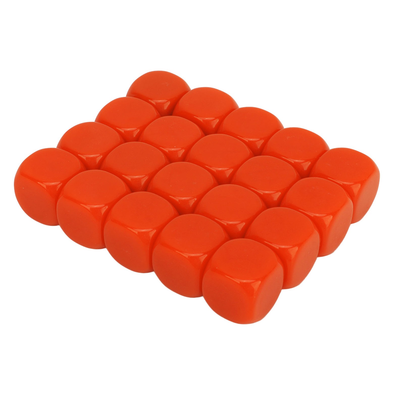 Orange 20pcs Dice Round Corner Blank Plastic 16mm Teaching Toys Dice For Bo EC