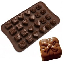 Silikon Schokoladenform Pralinenform mit 24 Herz Rose Geschenk Formen Schokolade