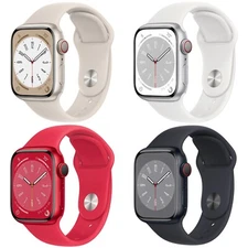 Apple Watch Series 8 41mm 45mm Wi-Fi + GPS + Cellular Smartwatch - All Colors