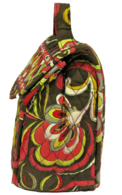 VTG Vera Bradley 08' Puccini Pattern Lunch Bunch Bag Dark Brown Red Yellow NWOT