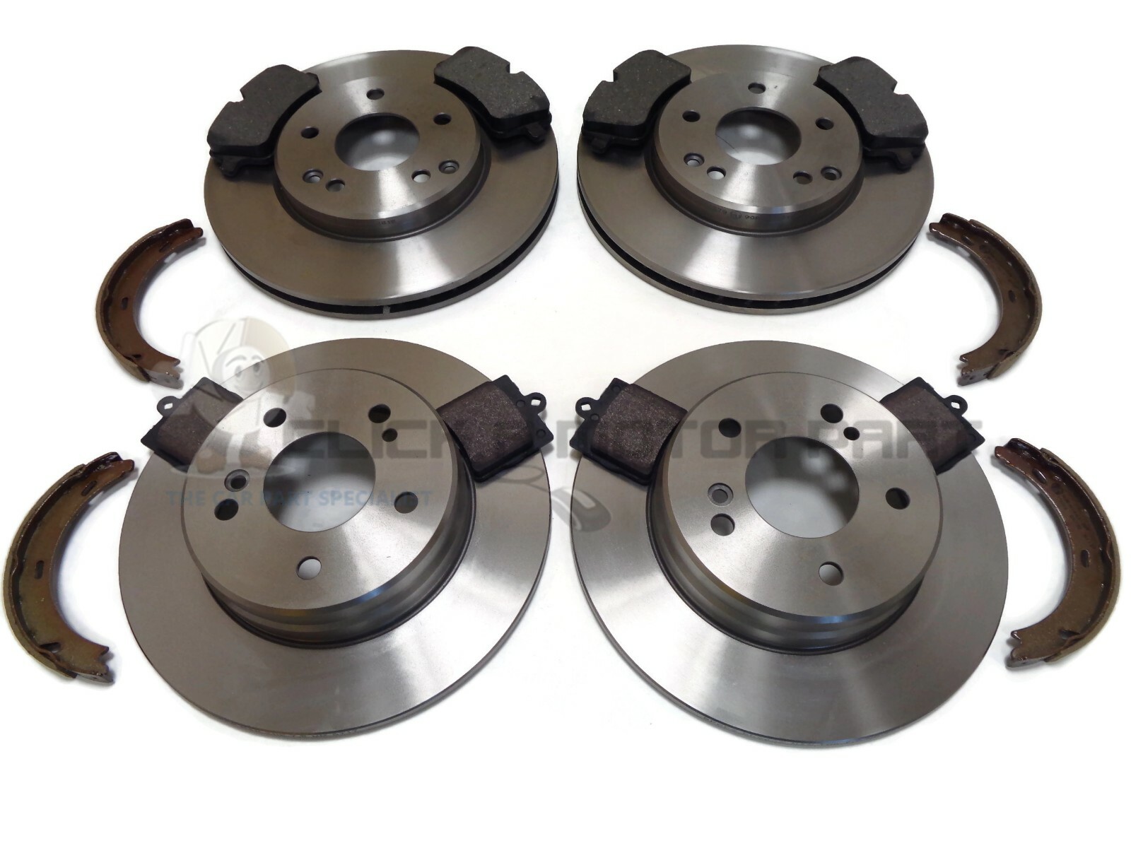 MERCEDES C180 C200 C220 + CDi FRONT & REAR BRAKE DISCS & PADS HANDBRAKE