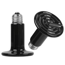 New 2-Pcs Ceramic Heat Lamp, 150W Infrared for Reptiles, No Light Emitting