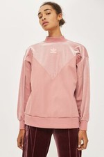 Women's ADIDAS Originals Velvet Vibes Crew Sweater Raw Pink Size 16 RRP 179 RARE