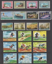 ANGUILLA 1968-86 (4) MH Sets 32-35, 271-274, 429-432, 559-567  DISNEY ref 13B