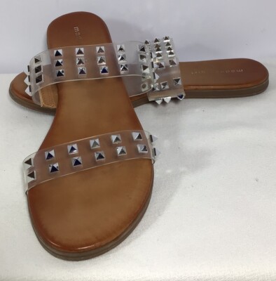 Madden Girl FETCH Clear Strap/Studs Strap Sandals Size 10 M