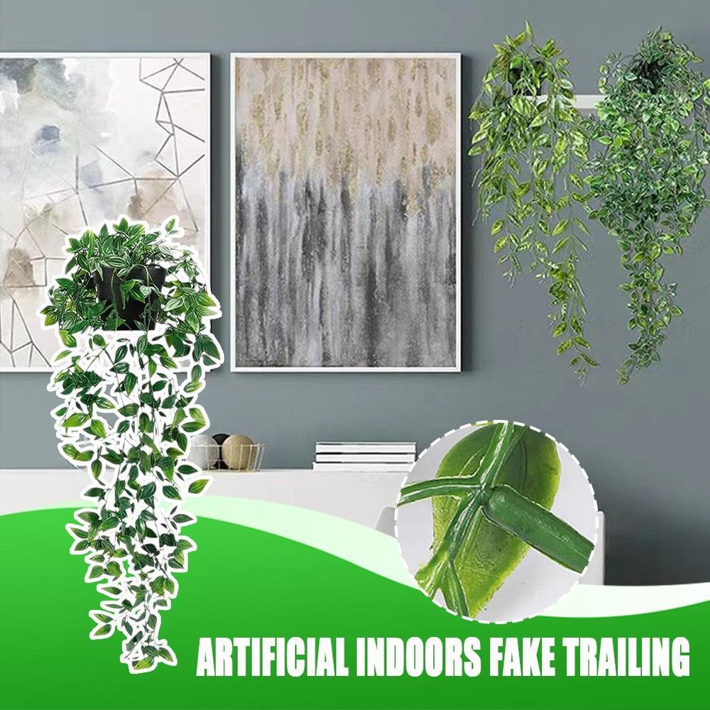 Fake Vine Trailing Hanging Plants Basket for Indoor House Decor