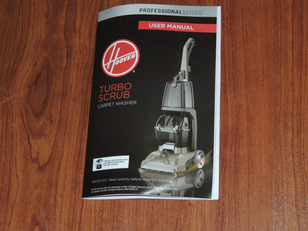 New Genuine Basic Manual User Guide 19 Pages Hoover Power Turbo Scrub Fh50134