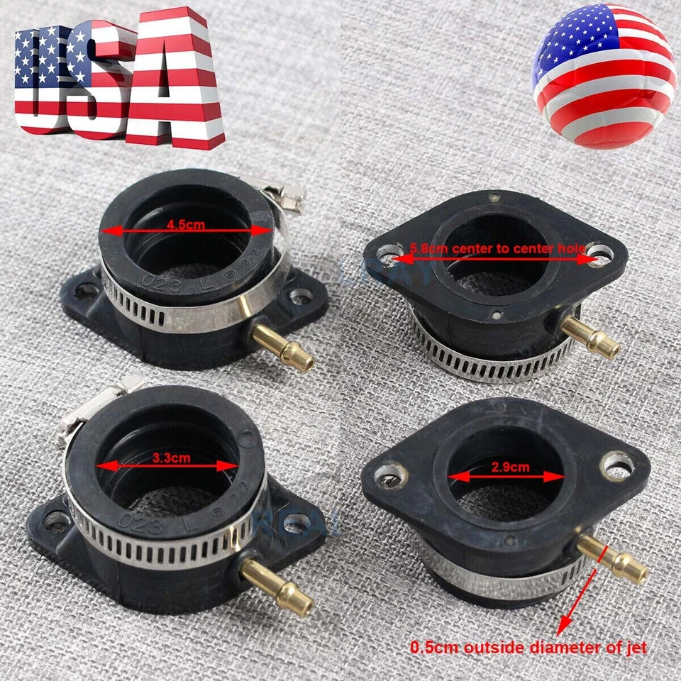 4pcs New Intake Manifold Boots for 1973-1980 Kawasaki Carburetor Z1 KZ900 KZ1000 - Image 2 of 4