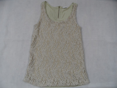 Promod beautiful lace top beige and gold size 36/38 top zc918