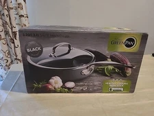 3.2qt/3.1L The Original Green Pan Saute Pan With Lid