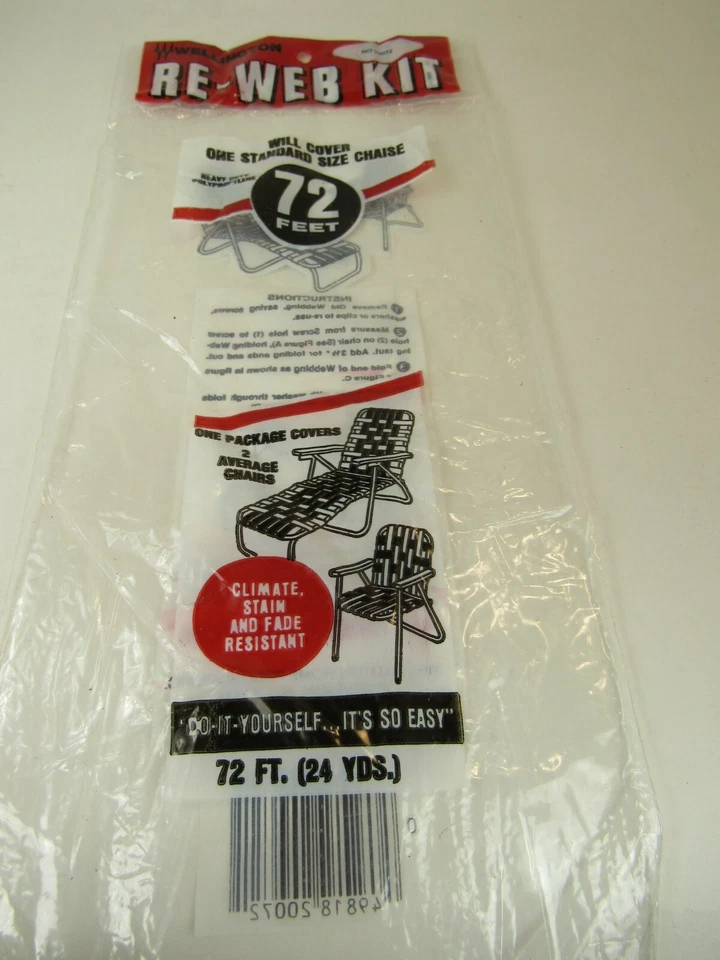 Lawn chair replacement webbing, 72ft new, 2 1/4 inch wide pinkish maroon edge   Foto 2 de 3