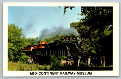 Mid-Continent Railway Museum  North Freedom  Wisconsin Railroad Train Postcard