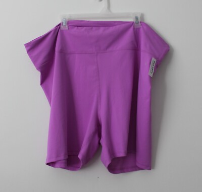 Old Navy Womens High Waisted PowerSoft Rib Biker Shorts 6'' Pink Size 4X NWT