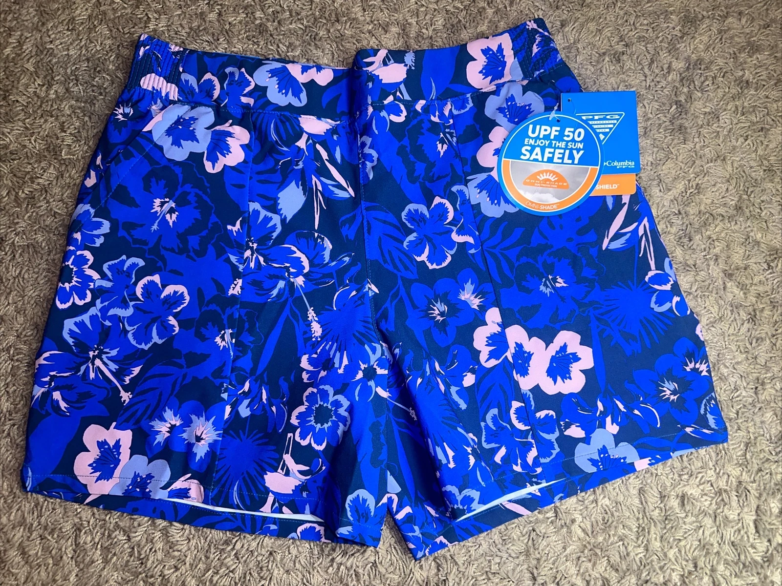 NEW Women's Columbia Blue Pink Tidal Sands II Shorts Size Small MSRP $50.00