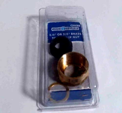 Toilet Brass Ballcock Coupling Slip Nut Washer Ring 1/2" x 3/8" Jones Stephens - Picture 3 of 7