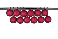12 Pack 100mm Burgundy Glitter Ball Ornament with Wire