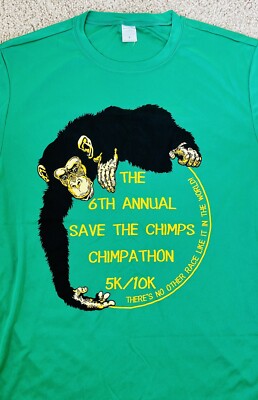 NEW Unique Fun SAVE THE CHIMPS MONKEY Chimpathon Florida Marathon Run Shirt FL