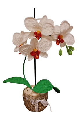 Häkeln Orchidee Handmade Baumwolle 100%, Blumen, Crochet Flowers Orchid