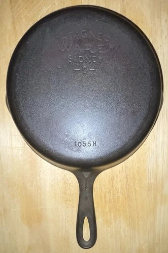 Fully Restored WAGNER WARE SIDNEY O No 5 Cast Iron Skillet 8" 1055-H Sits Flat