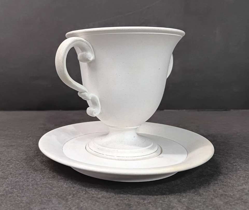 Antique Wedgwood Whiteware Lemonade (?) Cup & Saucer  Trembleuse Form - Image 4 of 4