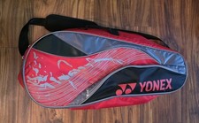 Yonex Tennis Racquet Bag Red / Black / Silver Club Series 6-Pack EXCELLENT