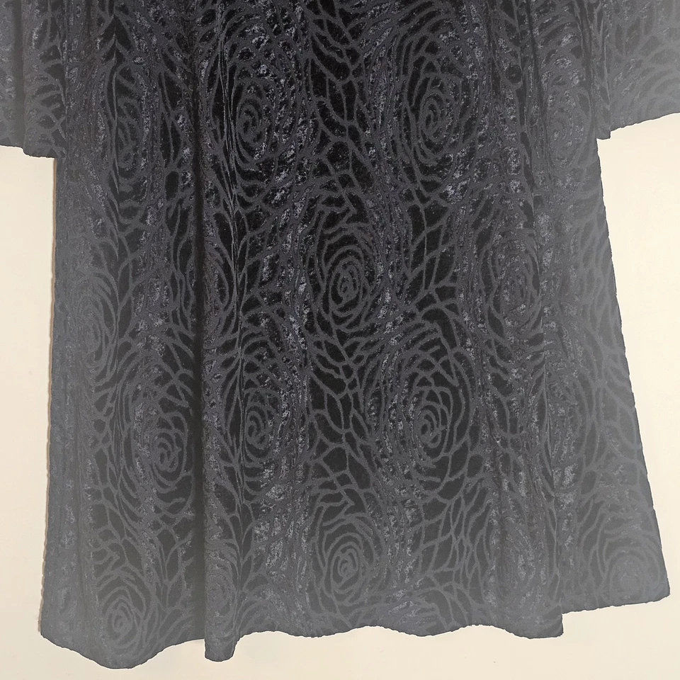 Vestido Sandra Darren Mujer 14 Azul Marino Floral Terciopelo Cuello en V Vacaciones Formal Bonito Foto 4 de 4