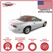 Fits Chevrolet Camaro 94-02 Convertible Top Heated Glass Window Saddle Twill Fits Chevrolet Camaro 94-02 Convertible Top Heated Glass Window Saddle Twill