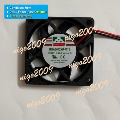 New MGA5012XR-O15 DC12V 0.20A 5015 50*50*15MM 2-wire Cooling Fan 1-Year Warranty