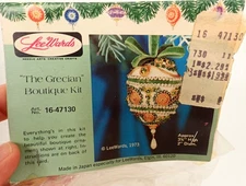 LeeWards THE GRECIAN VTG Sequin Bead Christmas Ornament Kit 1973 NOS