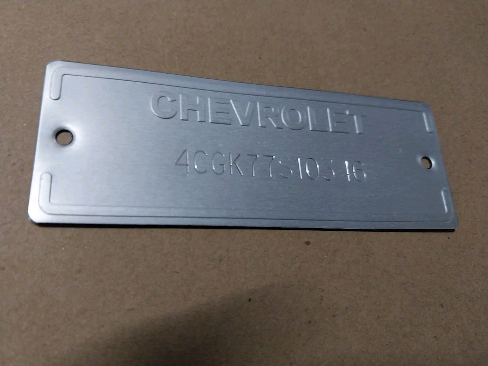 Door Aluminum Data Plate Fit For Chevrolet Chevy Engraved With Your ...