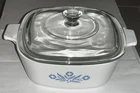 Vtg Corning Ware 1.5 Qt Casserole P-1.5-B Pyrex Glass Lid P-7-C Cornflower Blue