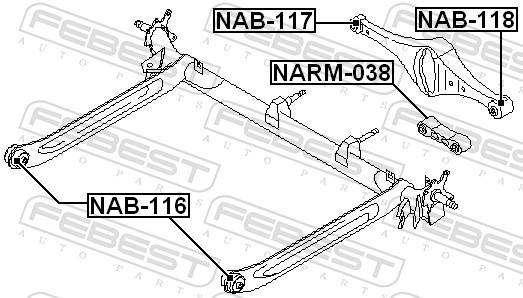 Fits FEBEST NAB-116 REAR BEAM SILENT BLOCK NISSAN MAXIMA CA33 2000.01 ⭐UK Stock⭐