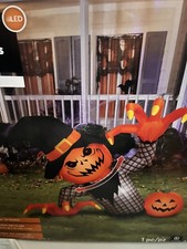 New GEMMY Halloween Airblown Inflatable Ground Breaker Scarecrow w/LED -moves