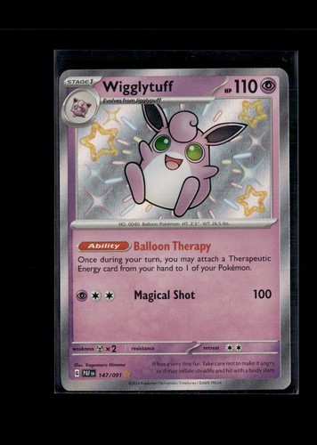 Wigglytuff 147/091 Shiny Rare Paldean Fates Pokemon Holo Near Mint