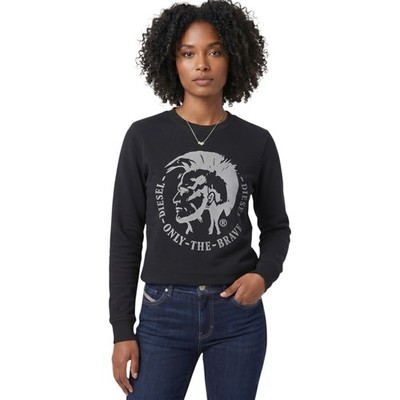 DIESEL F RADI T Felpa Damen Sweatshirt Langarm Pullover Oberteil Pulli schwarz