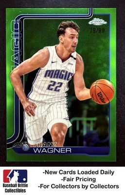 2025-26 Topps Chrome #116 Franz Wagner Green Refractor #/99 Orlando Magic
