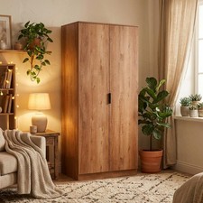 Richmond Chestnut Oak 2 Door Double Wardrobe Bedroom Furniture Storage