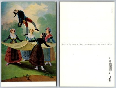 Goya El Pelele The Nincompoop Art Postcard Museo del Prado Madrid Spain 1974